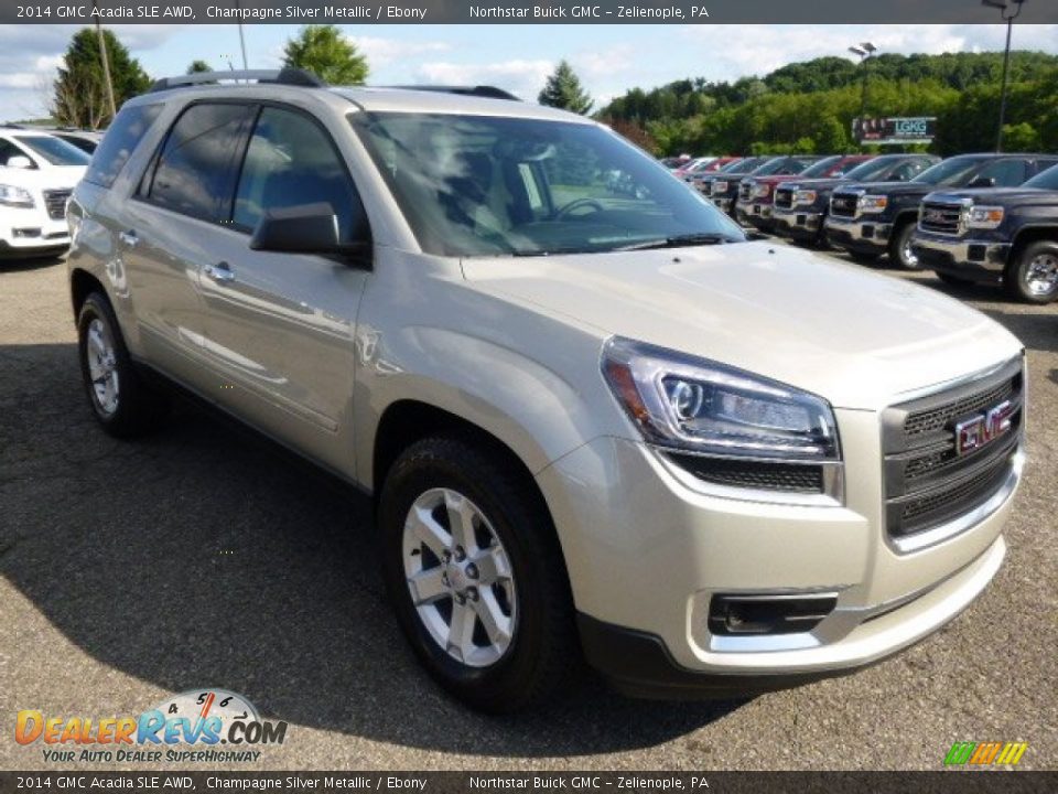 2014 GMC Acadia SLE AWD Champagne Silver Metallic / Ebony Photo #3