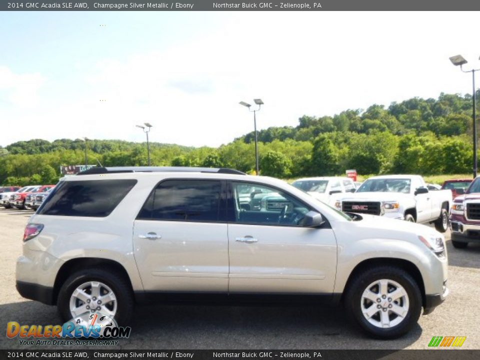 2014 GMC Acadia SLE AWD Champagne Silver Metallic / Ebony Photo #4