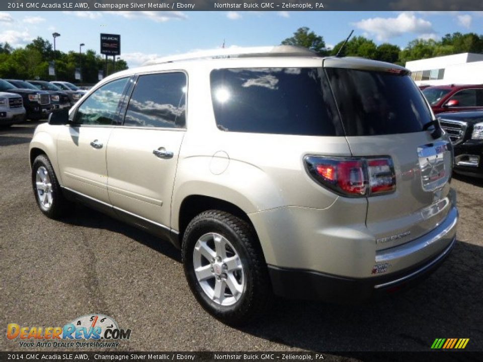 2014 GMC Acadia SLE AWD Champagne Silver Metallic / Ebony Photo #7