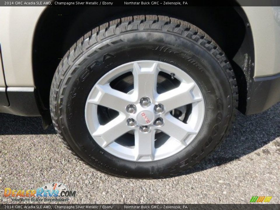 2014 GMC Acadia SLE AWD Champagne Silver Metallic / Ebony Photo #9