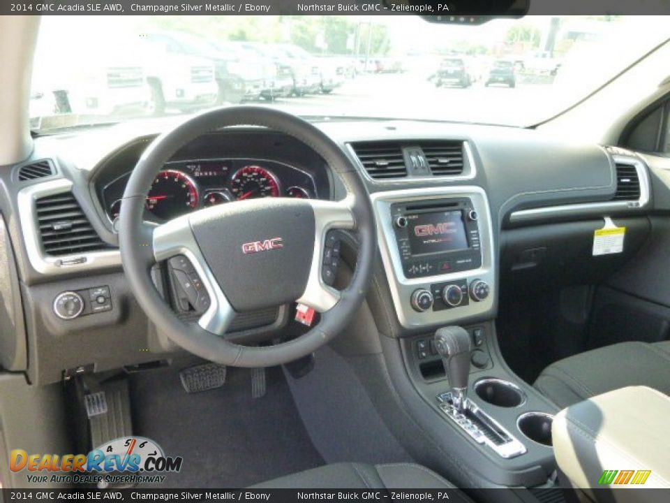 2014 GMC Acadia SLE AWD Champagne Silver Metallic / Ebony Photo #13