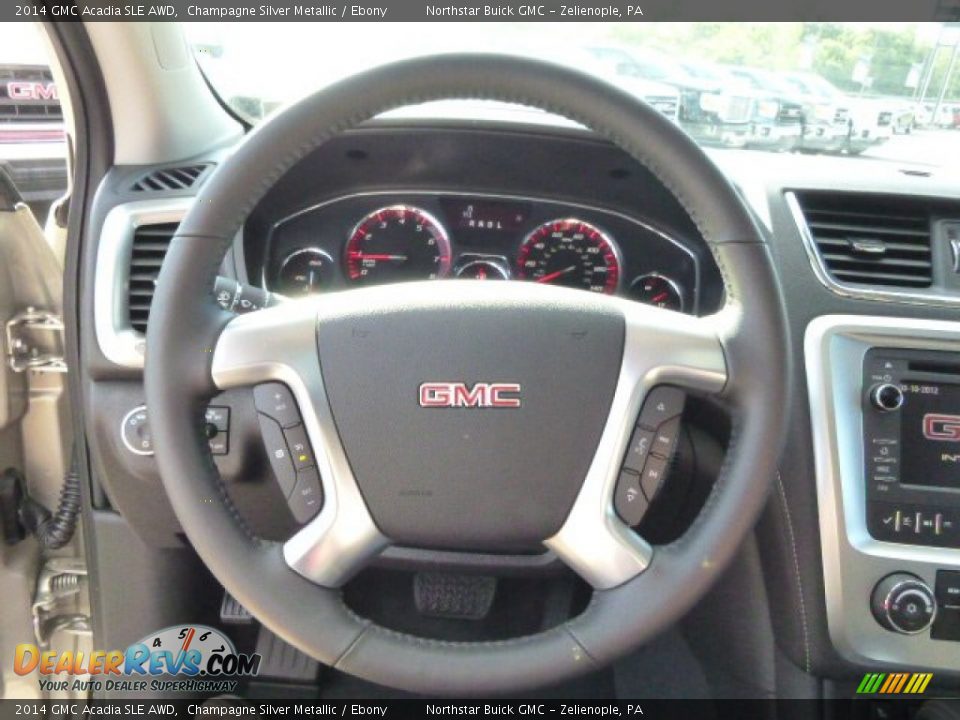 2014 GMC Acadia SLE AWD Champagne Silver Metallic / Ebony Photo #19