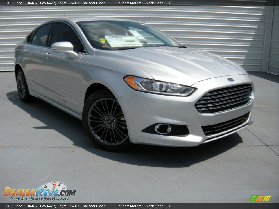 2014 Ford Fusion SE EcoBoost Ingot Silver / Charcoal Black Photo #2
