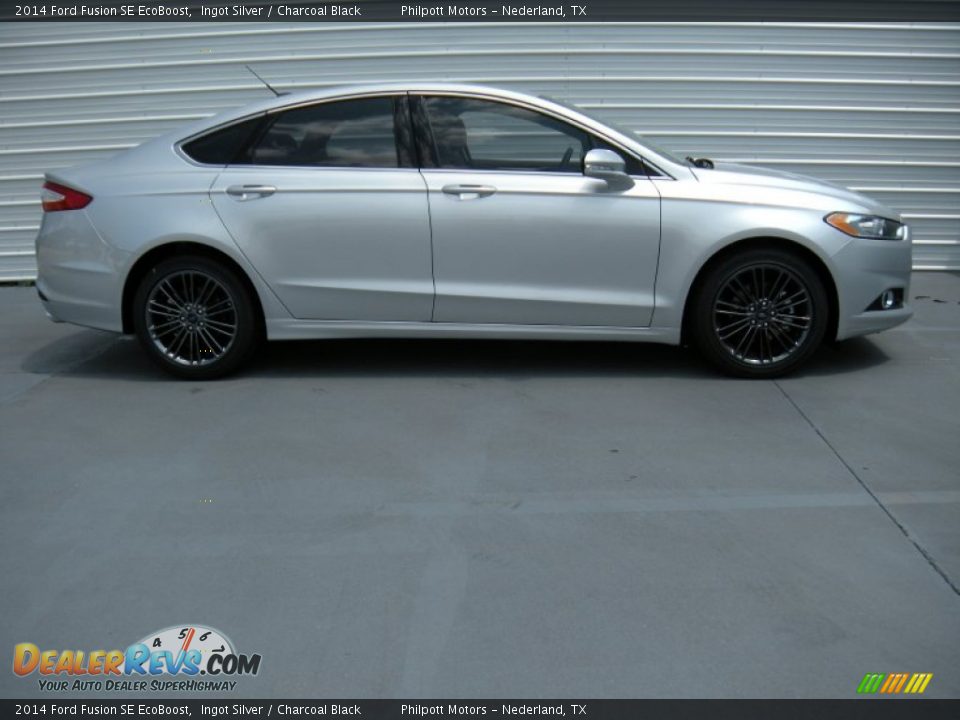 2014 Ford Fusion SE EcoBoost Ingot Silver / Charcoal Black Photo #3