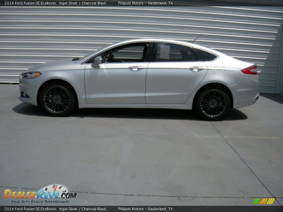 2014 Ford Fusion SE EcoBoost Ingot Silver / Charcoal Black Photo #6