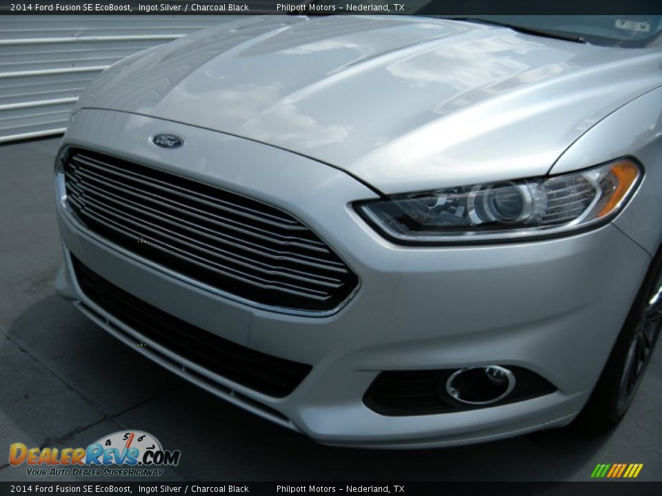 2014 Ford Fusion SE EcoBoost Ingot Silver / Charcoal Black Photo #10