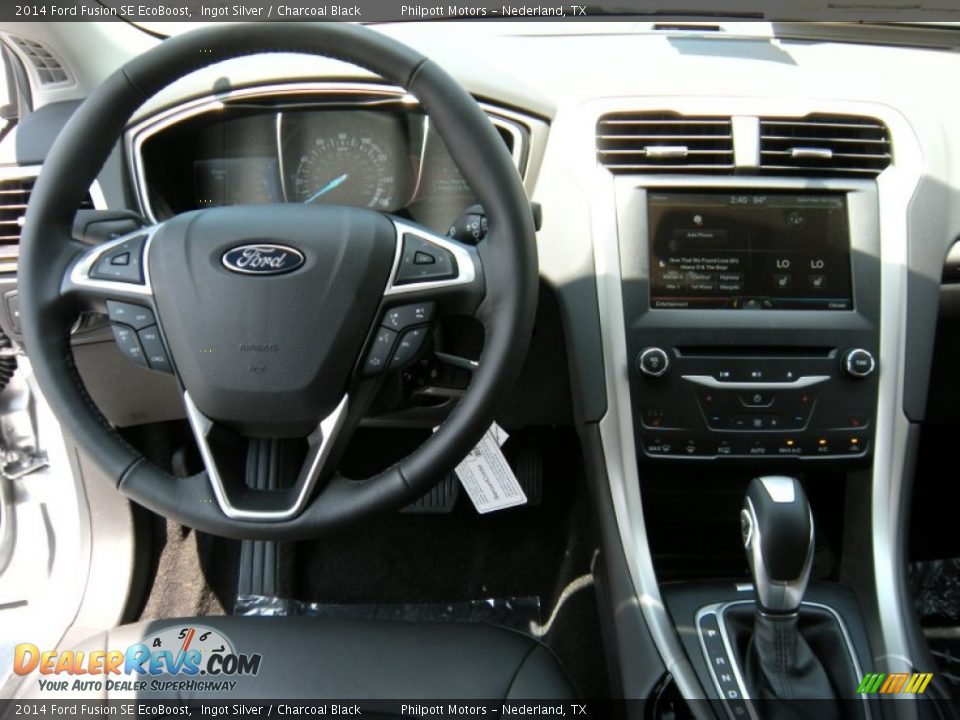 2014 Ford Fusion SE EcoBoost Ingot Silver / Charcoal Black Photo #26
