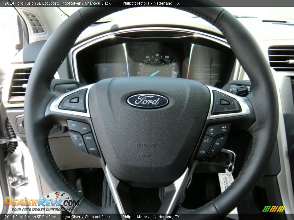 2014 Ford Fusion SE EcoBoost Ingot Silver / Charcoal Black Photo #31