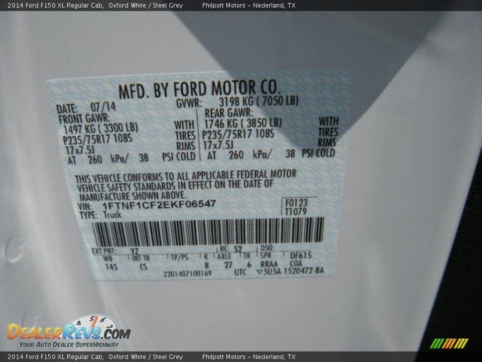 2014 Ford F150 XL Regular Cab Oxford White / Steel Grey Photo #29