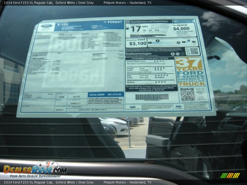 2014 Ford F150 XL Regular Cab Oxford White / Steel Grey Photo #30