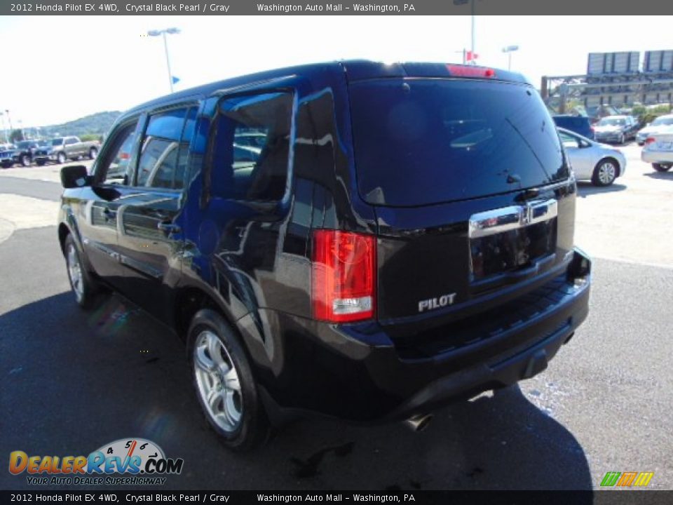 2012 Honda Pilot EX 4WD Crystal Black Pearl / Gray Photo #6