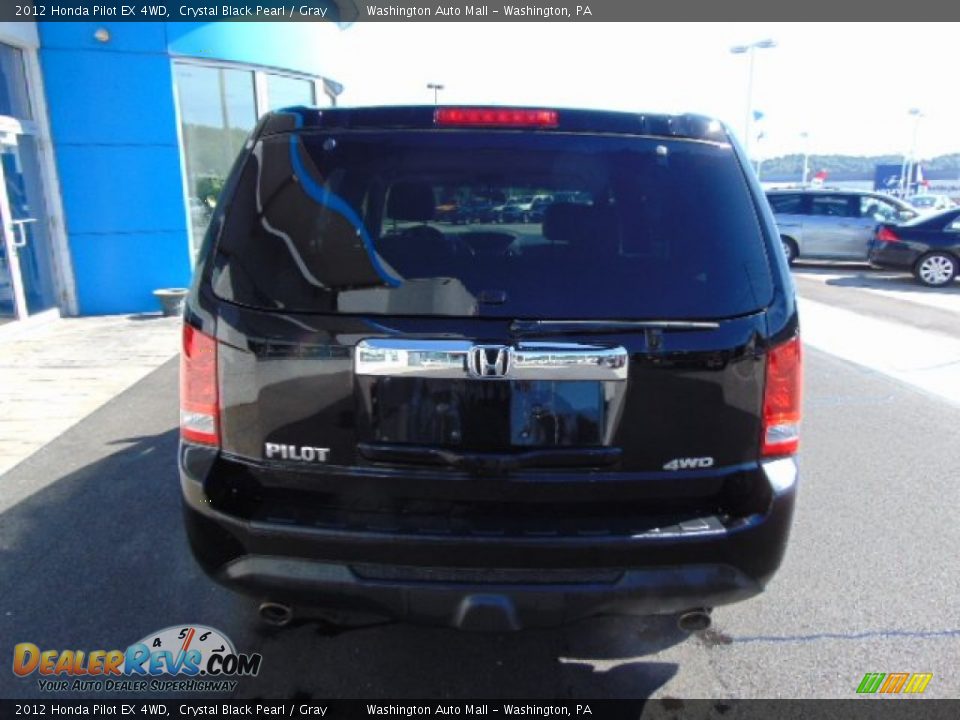 2012 Honda Pilot EX 4WD Crystal Black Pearl / Gray Photo #7