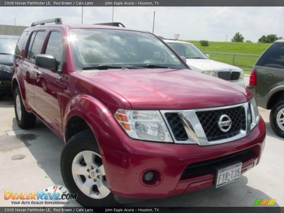 2008 Nissan Pathfinder LE Red Brawn / Cafe Latte Photo #11