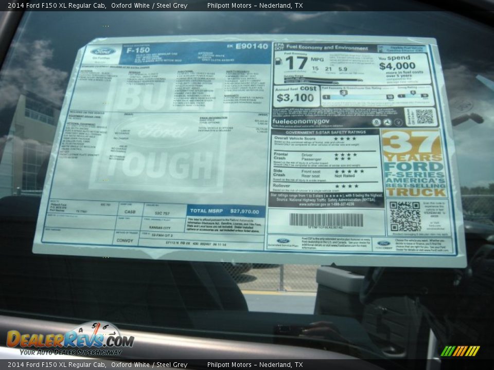 2014 Ford F150 XL Regular Cab Oxford White / Steel Grey Photo #30