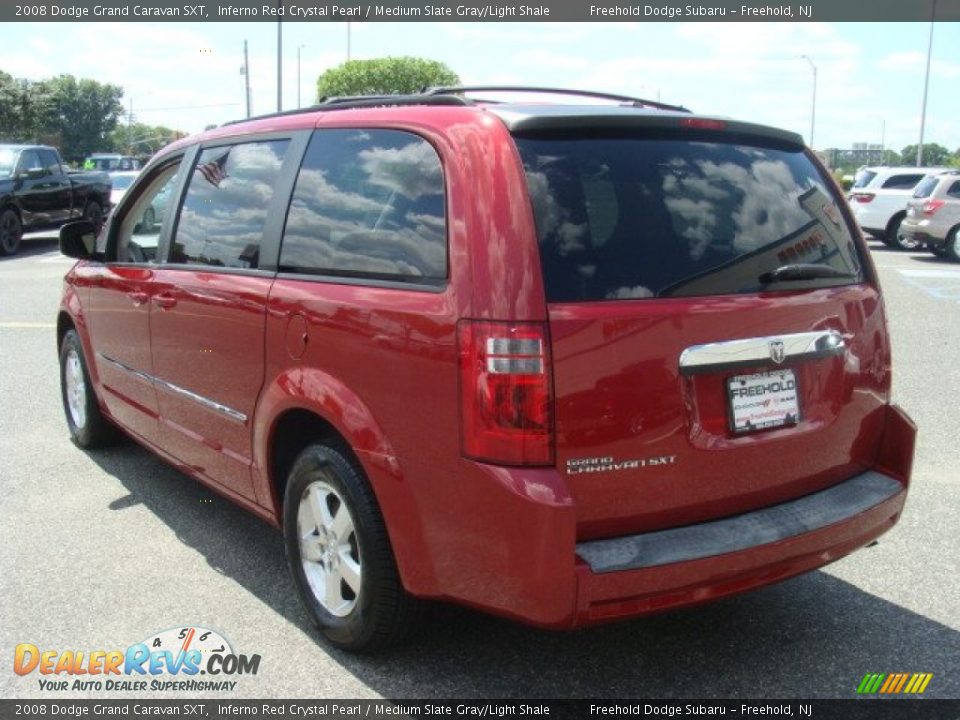 2008 Dodge Grand Caravan SXT Inferno Red Crystal Pearl / Medium Slate Gray/Light Shale Photo #4