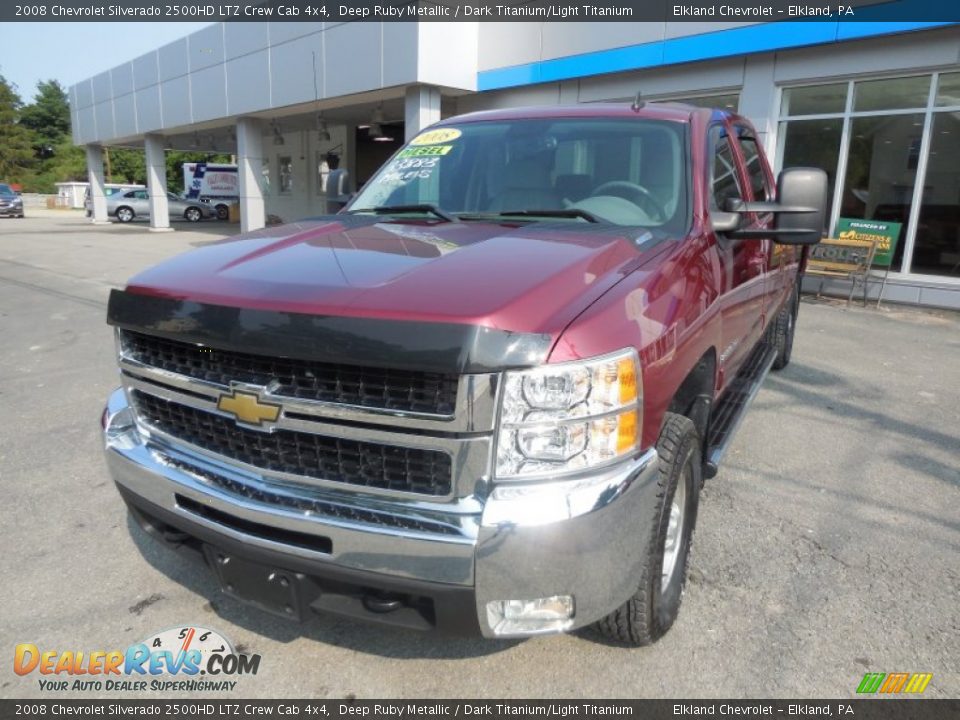 2008 Chevrolet Silverado 2500HD LTZ Crew Cab 4x4 Deep Ruby Metallic / Dark Titanium/Light Titanium Photo #4