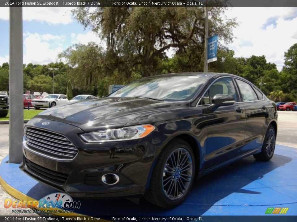 2014 Ford Fusion SE EcoBoost Tuxedo Black / Dune Photo #1