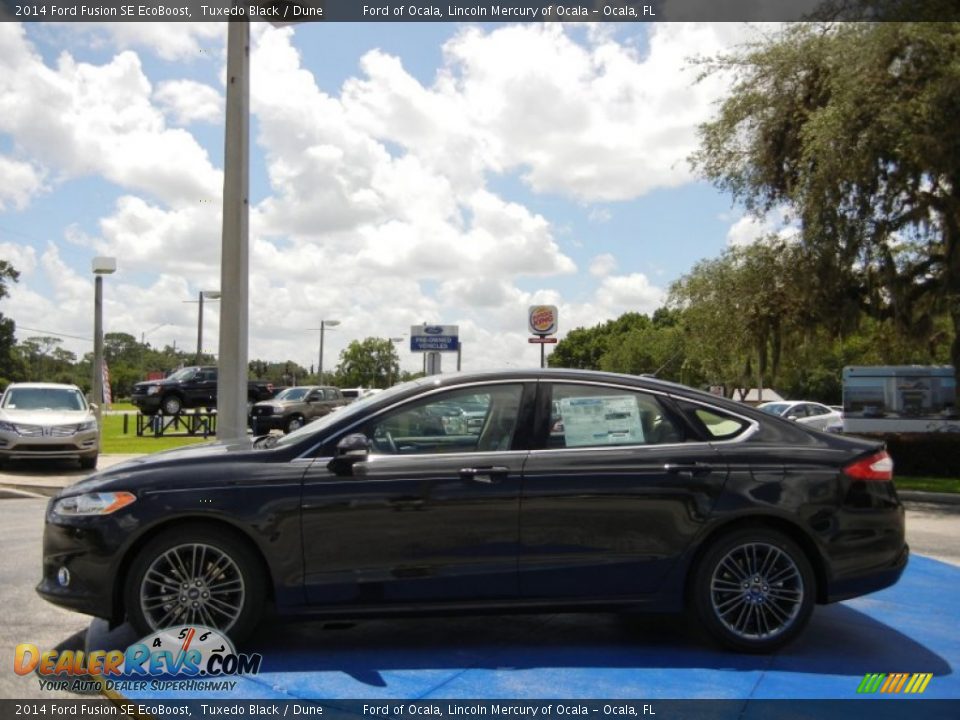 2014 Ford Fusion SE EcoBoost Tuxedo Black / Dune Photo #2