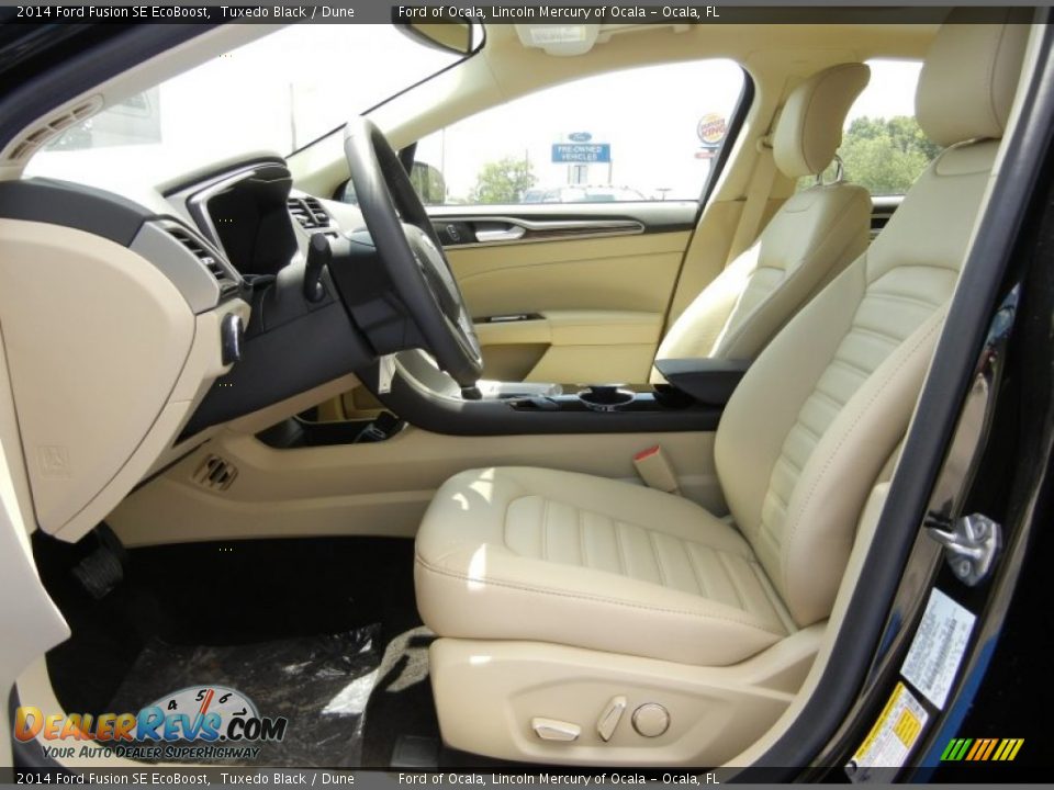 2014 Ford Fusion SE EcoBoost Tuxedo Black / Dune Photo #6
