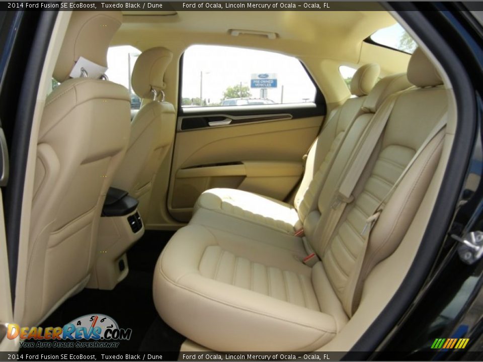 2014 Ford Fusion SE EcoBoost Tuxedo Black / Dune Photo #7