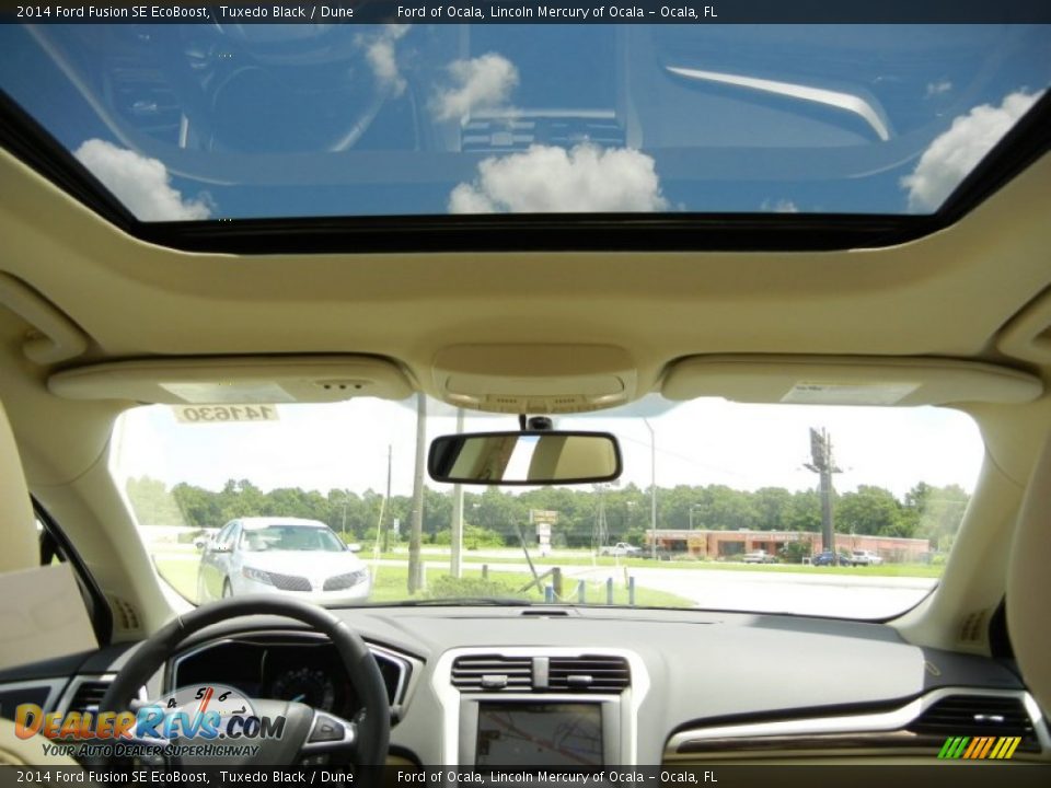 2014 Ford Fusion SE EcoBoost Tuxedo Black / Dune Photo #8