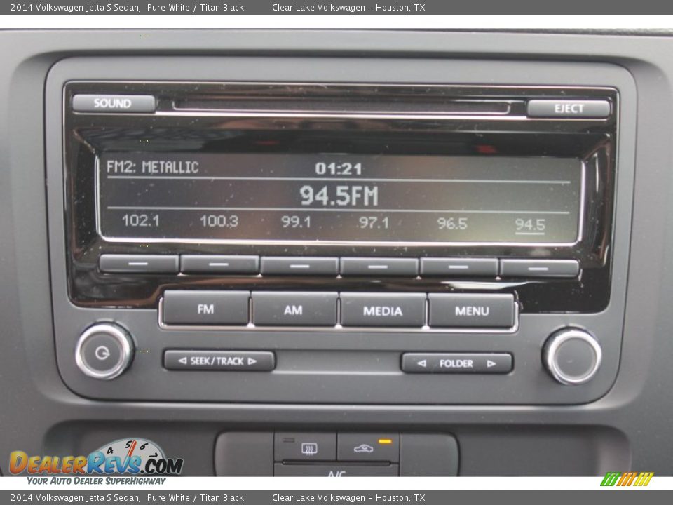 2014 Volkswagen Jetta S Sedan Pure White / Titan Black Photo #13