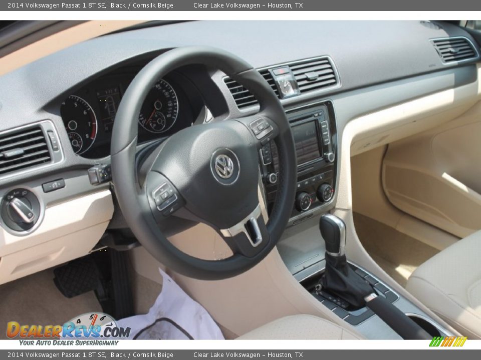 2014 Volkswagen Passat 1.8T SE Black / Cornsilk Beige Photo #9