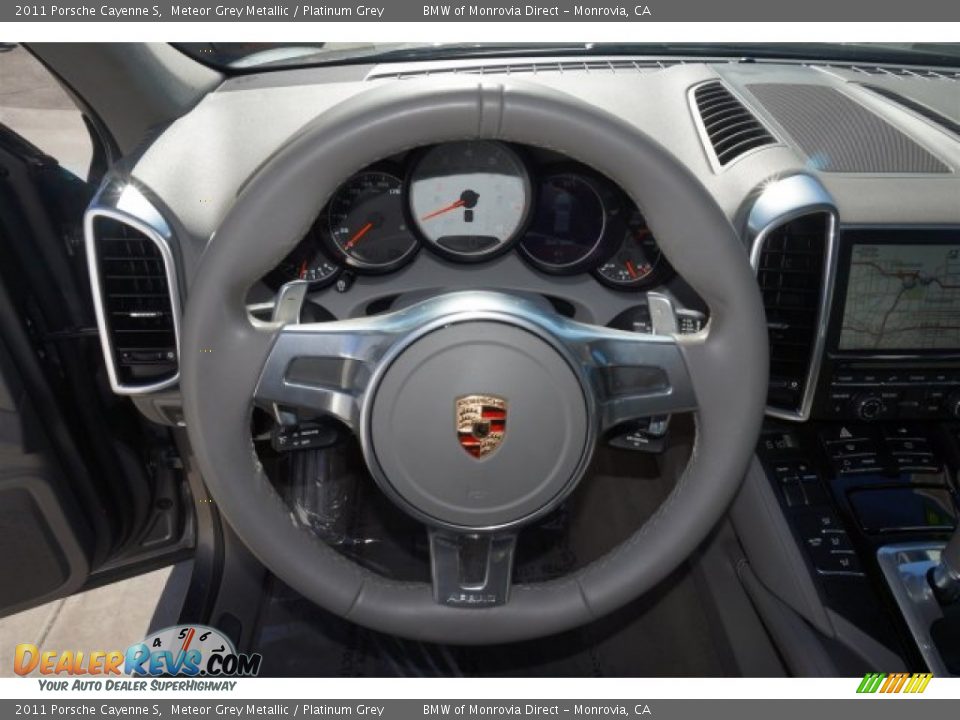 2011 Porsche Cayenne S Meteor Grey Metallic / Platinum Grey Photo #24