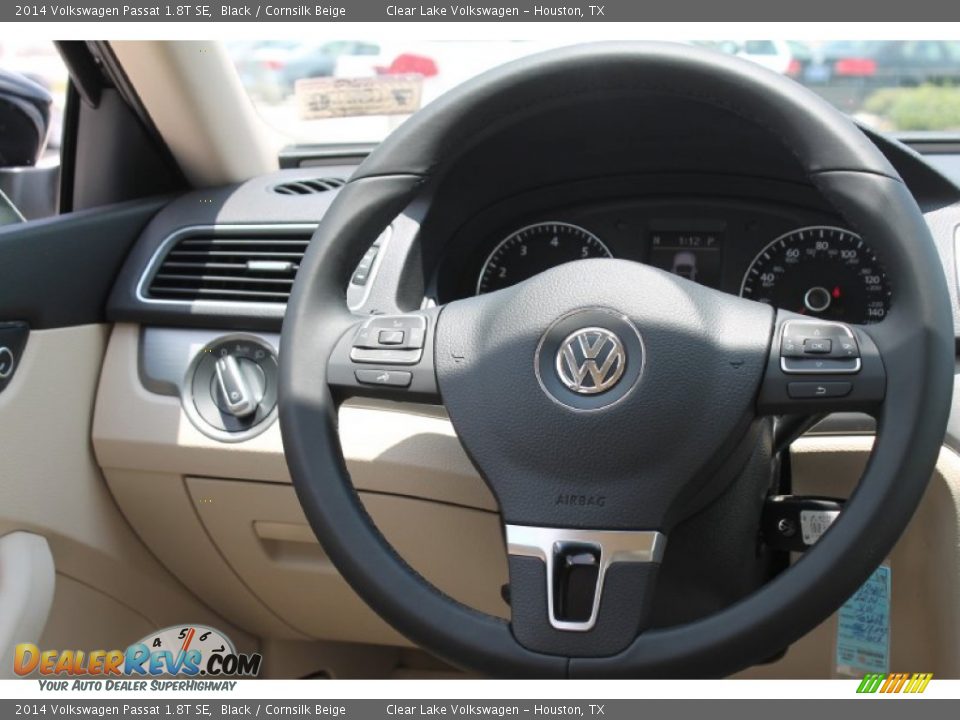 2014 Volkswagen Passat 1.8T SE Black / Cornsilk Beige Photo #25
