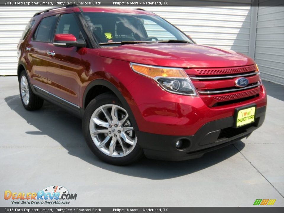 2015 Ford Explorer Limited Ruby Red / Charcoal Black Photo #2