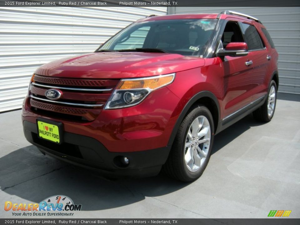 2015 Ford Explorer Limited Ruby Red / Charcoal Black Photo #7