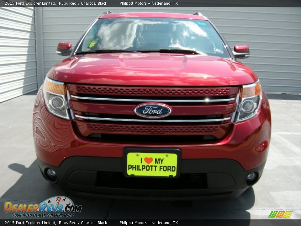 2015 Ford Explorer Limited Ruby Red / Charcoal Black Photo #8