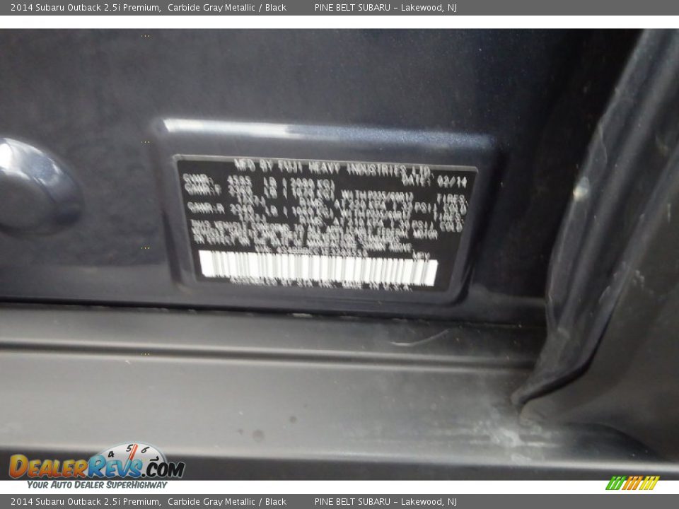 2014 Subaru Outback 2.5i Premium Carbide Gray Metallic / Black Photo #28