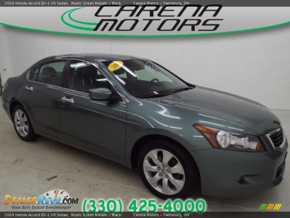 2009 Honda Accord EX-L V6 Sedan Mystic Green Metallic / Black Photo #1