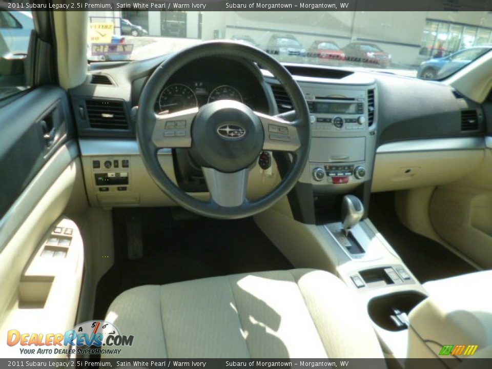 2011 Subaru Legacy 2.5i Premium Satin White Pearl / Warm Ivory Photo #15