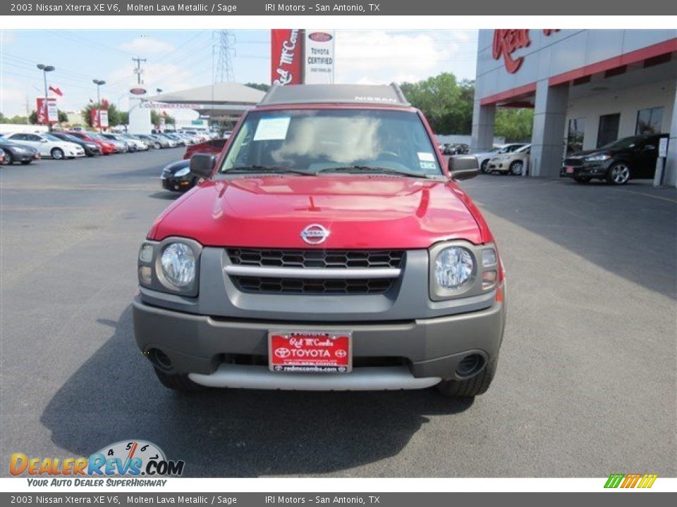 2003 Nissan Xterra XE V6 Molten Lava Metallic / Sage Photo #2