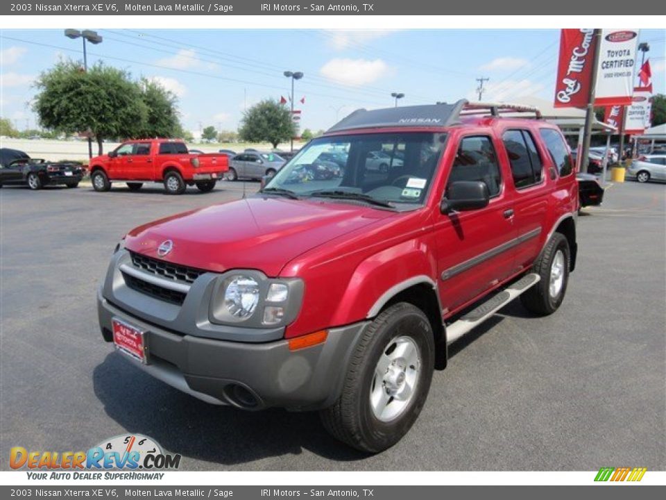 2003 Nissan Xterra XE V6 Molten Lava Metallic / Sage Photo #3