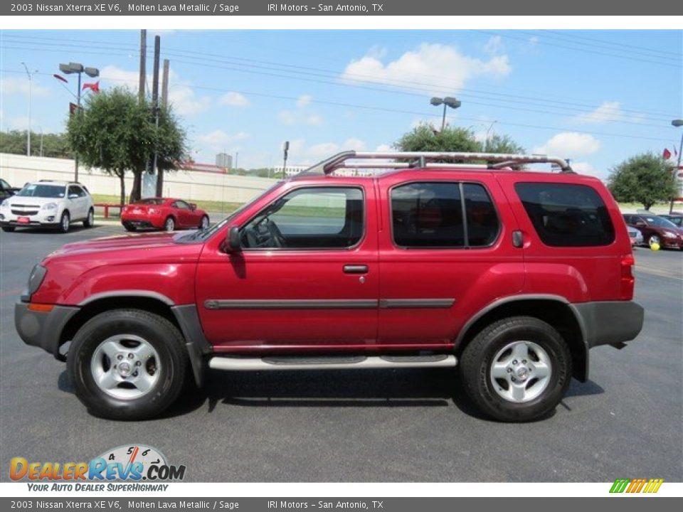 2003 Nissan Xterra XE V6 Molten Lava Metallic / Sage Photo #4