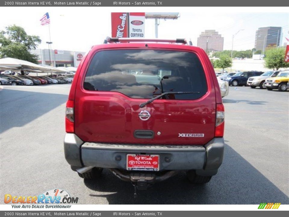 2003 Nissan Xterra XE V6 Molten Lava Metallic / Sage Photo #6