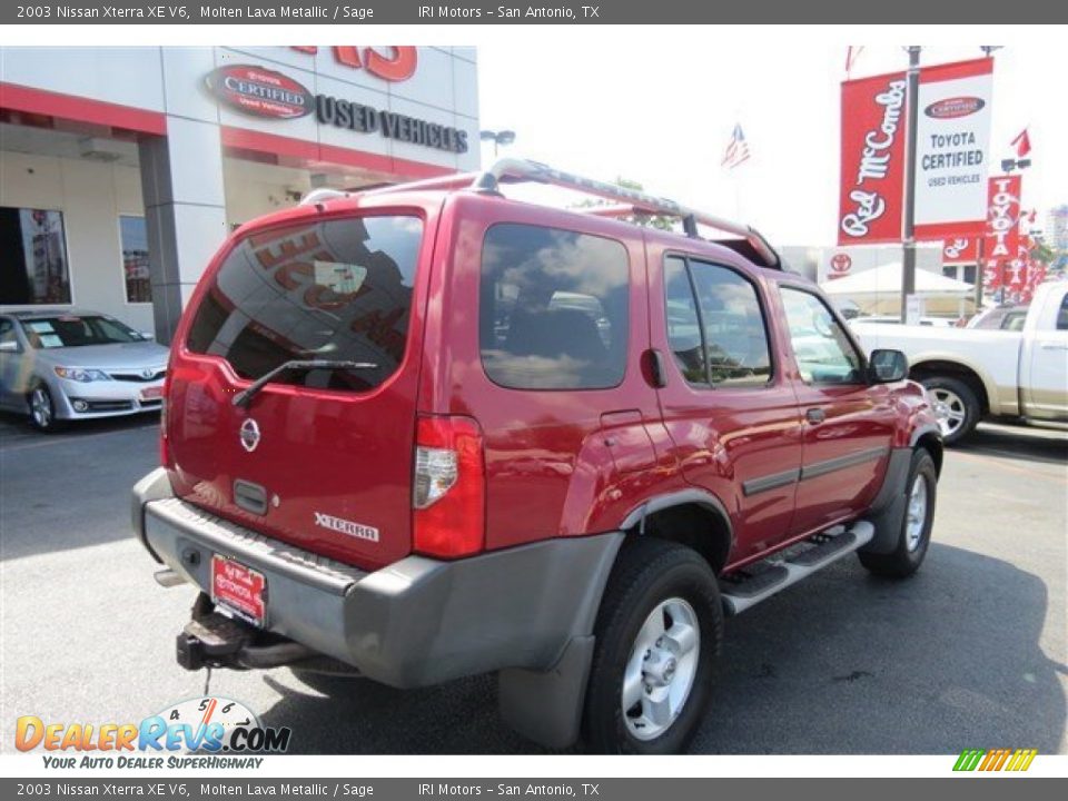 2003 Nissan Xterra XE V6 Molten Lava Metallic / Sage Photo #7