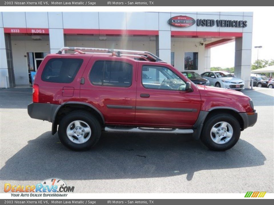 2003 Nissan Xterra XE V6 Molten Lava Metallic / Sage Photo #8