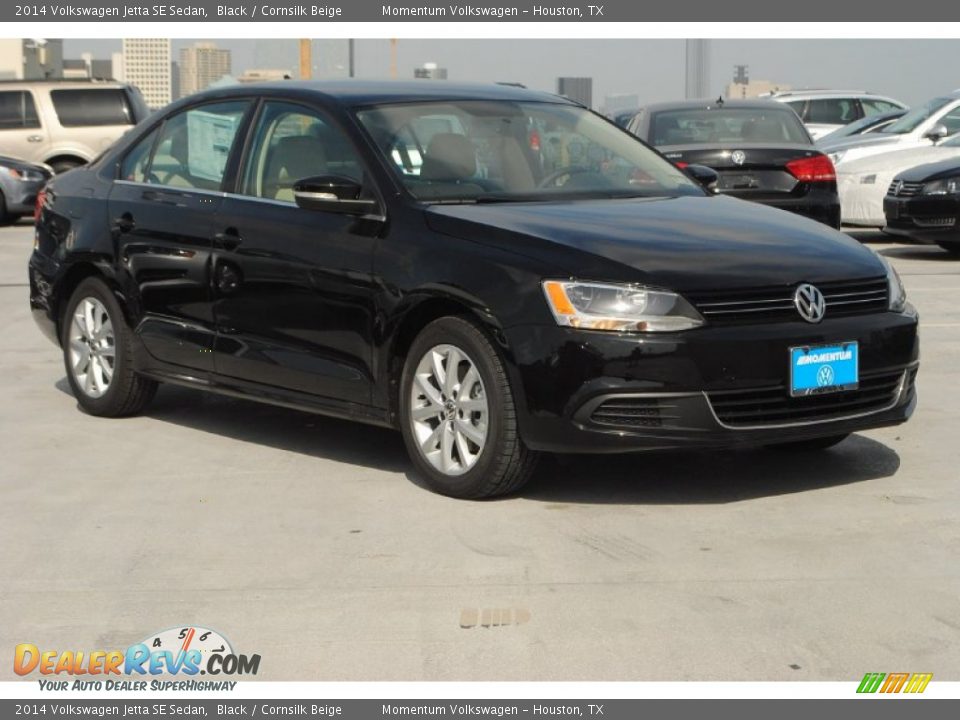 2014 Volkswagen Jetta SE Sedan Black / Cornsilk Beige Photo #1