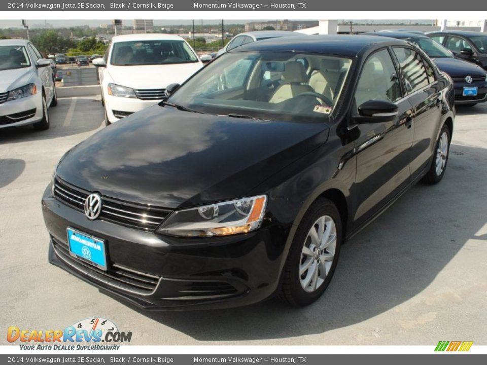 2014 Volkswagen Jetta SE Sedan Black / Cornsilk Beige Photo #5