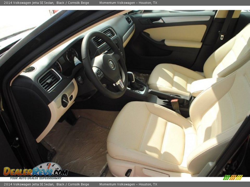 2014 Volkswagen Jetta SE Sedan Black / Cornsilk Beige Photo #9