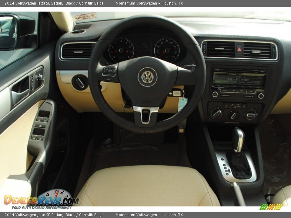 2014 Volkswagen Jetta SE Sedan Black / Cornsilk Beige Photo #12