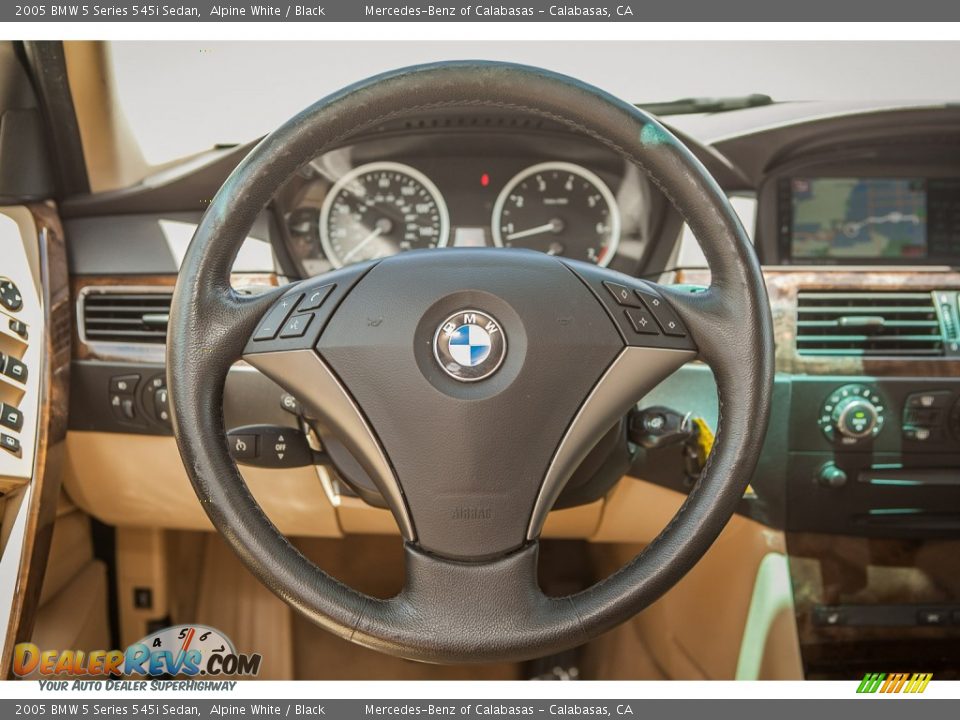 2005 BMW 5 Series 545i Sedan Steering Wheel Photo #17