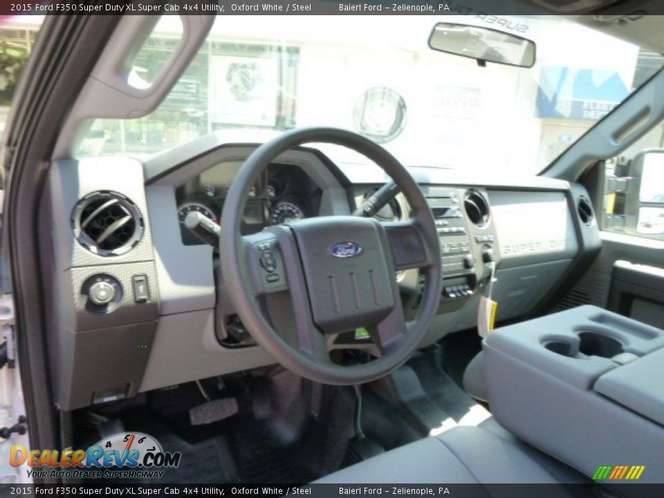 2015 Ford F350 Super Duty XL Super Cab 4x4 Utility Oxford White / Steel Photo #14