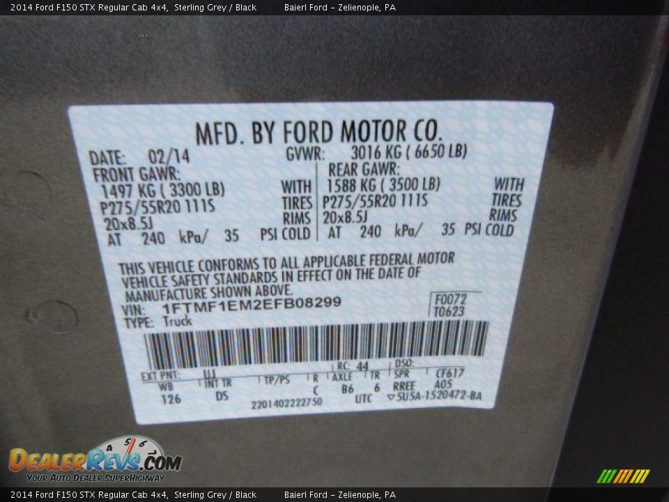 2014 Ford F150 STX Regular Cab 4x4 Sterling Grey / Black Photo #20