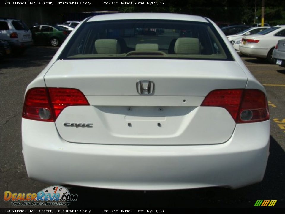 2008 Honda Civic LX Sedan Taffeta White / Ivory Photo #5