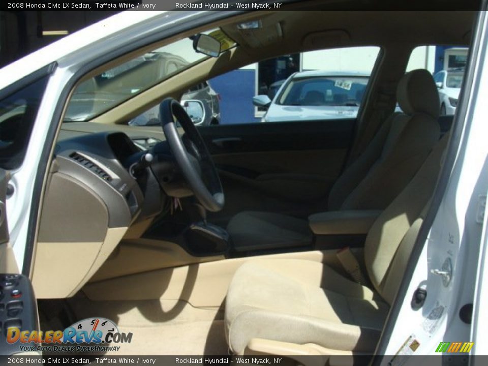 2008 Honda Civic LX Sedan Taffeta White / Ivory Photo #10